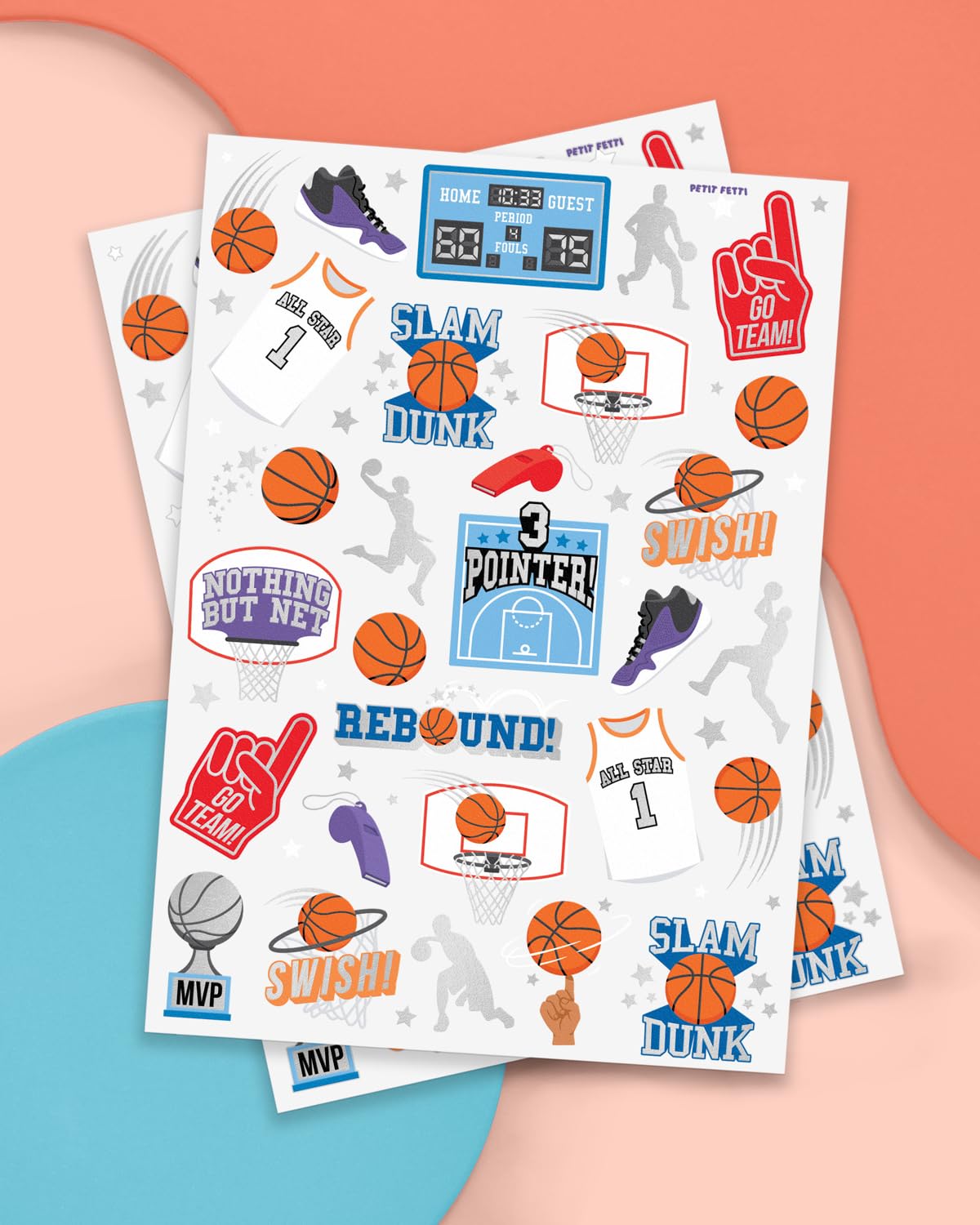 Tatuaje xo Fetti metalizados, dedos espuma para basquetbol, ideal para animar fiestas.