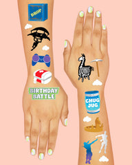 Tatuajes xo fetti diseños dibujados a mano para celebración