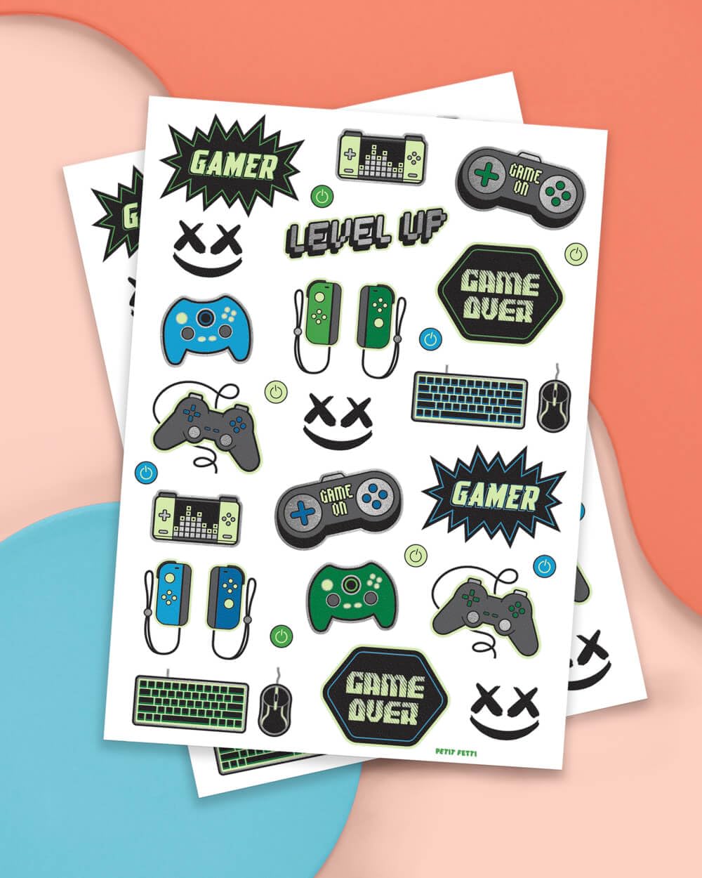 Tatuajes de videojuegos glow de xo-fetti para brillo en la oscuridad.