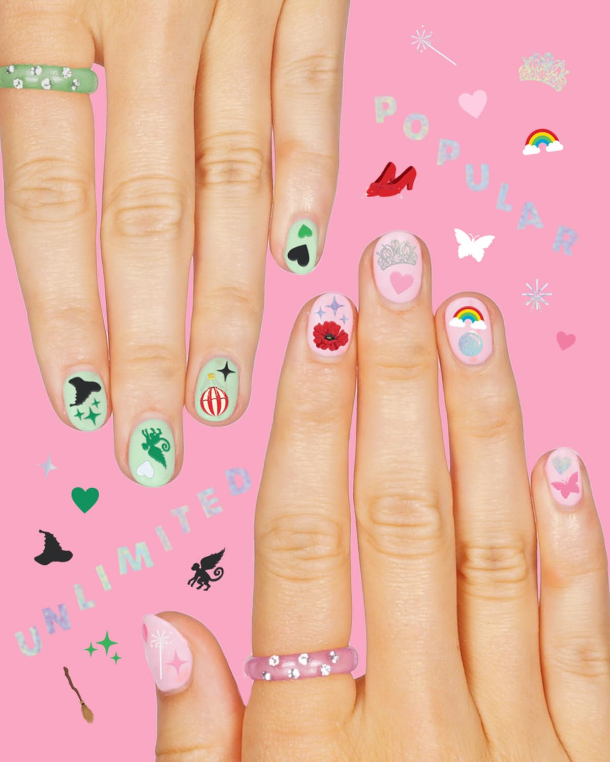 xo Fetti witch hat design nail sticker for whimsical birthday nail art.