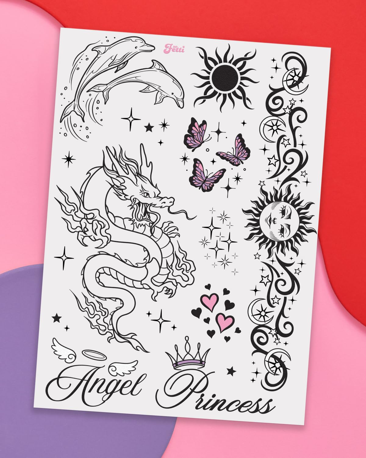 xo, Fetti Y2K tattoos bachelorette party design for festive, no-commitment fun