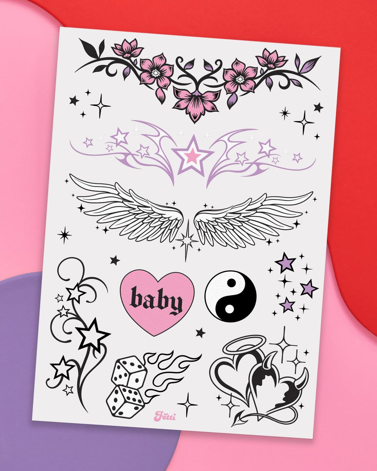 xo, Fetti Y2K tattoos stars hearts design adds cute sparkle to night-out looks
