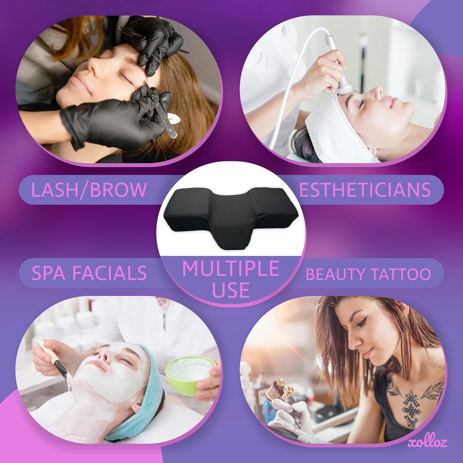 XOLLOZ Lash Pillow ideal for daily salon use on lash beds.