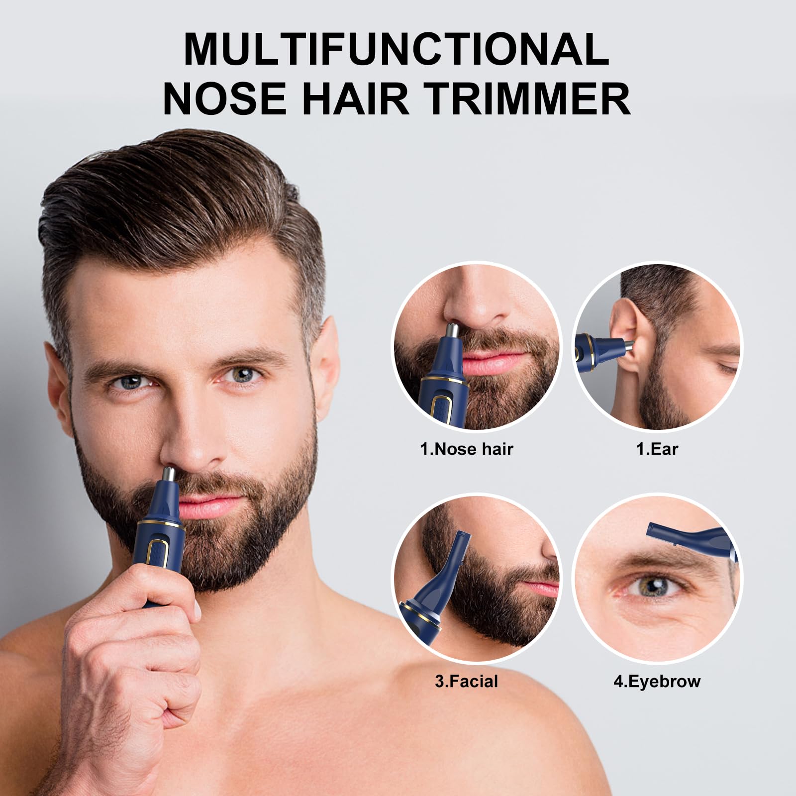 XOOMRSCP ear trimmer with 360° rotating tip for smooth hair removal