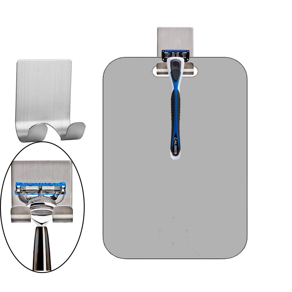 Adhesive wall hook installation works on tile, glass, or metal