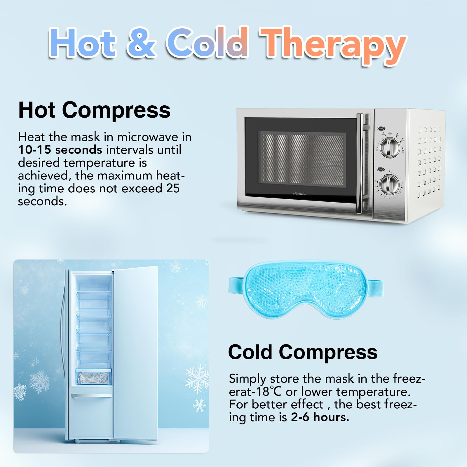 XPCARE Cooling Mask is easy to chill or heat for customized comfort