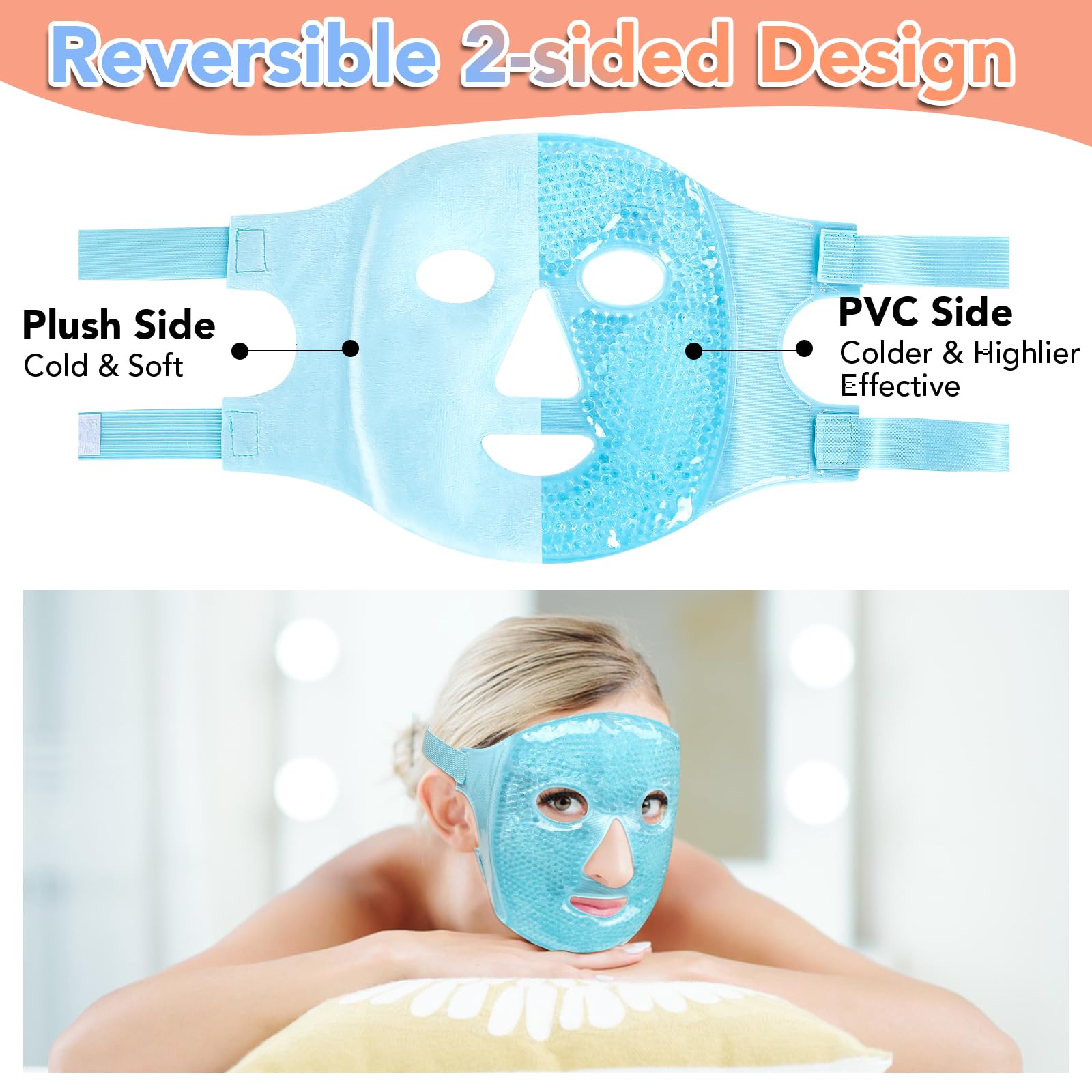 XPCARE Colding Ice Face Mask uses safe, durable materials for reusable cooling and warming