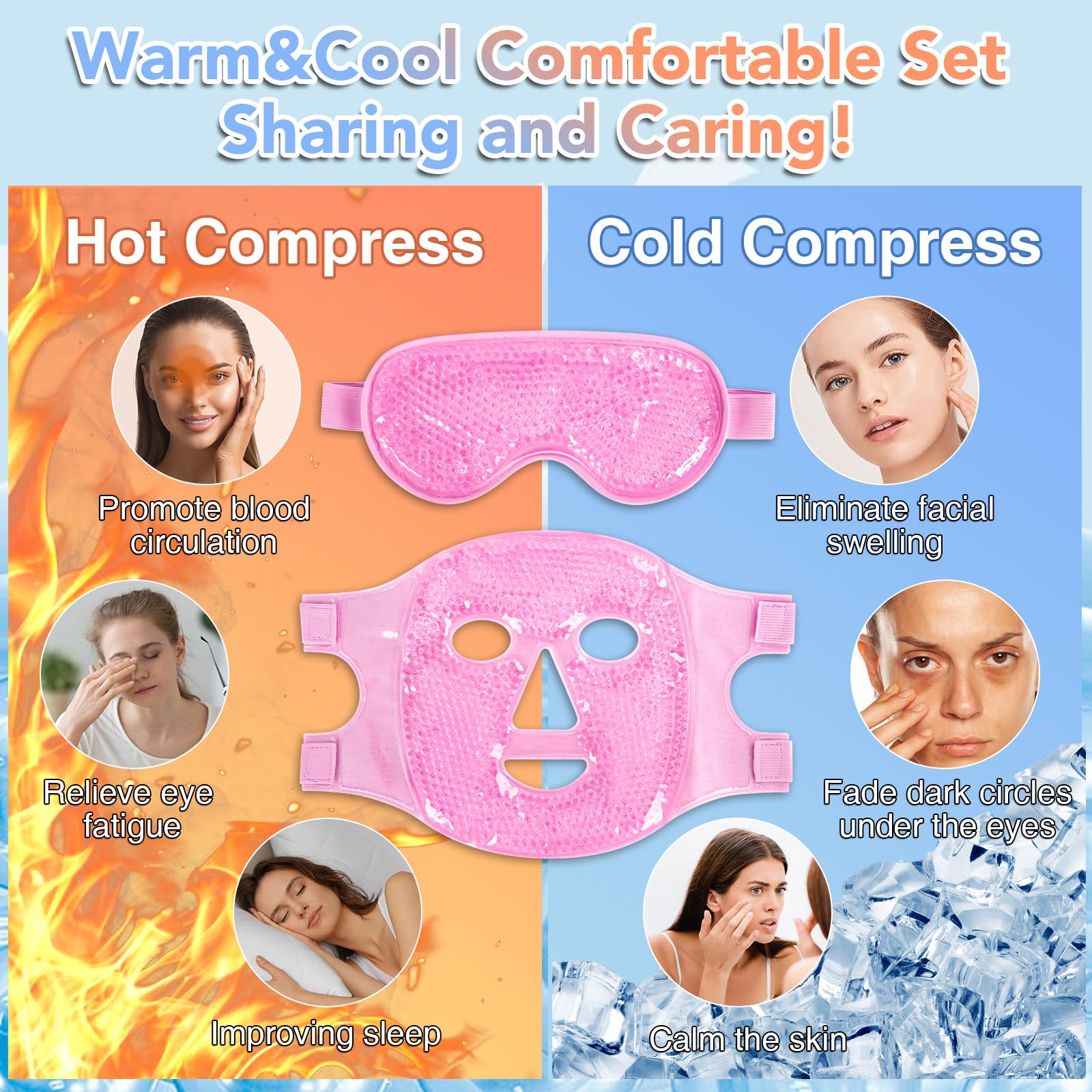 XPCARE cooling eye mask pink used to soothe tired eyes