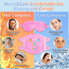 XPCARE cooling eye mask pink used to soothe tired eyes