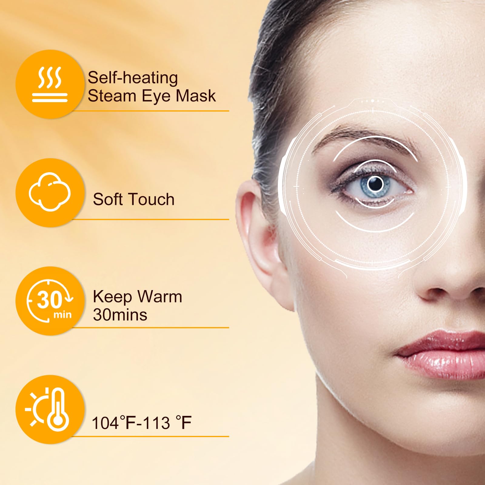 XPCARE mascarilla ocular para dormir mejor, calor suave y humedad agradable.