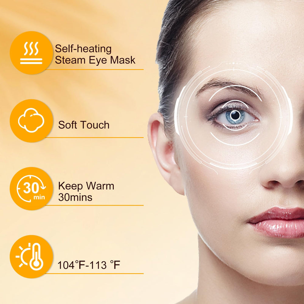XPCARE mascarilla ocular para dormir mejor, calor suave y humedad agradable.