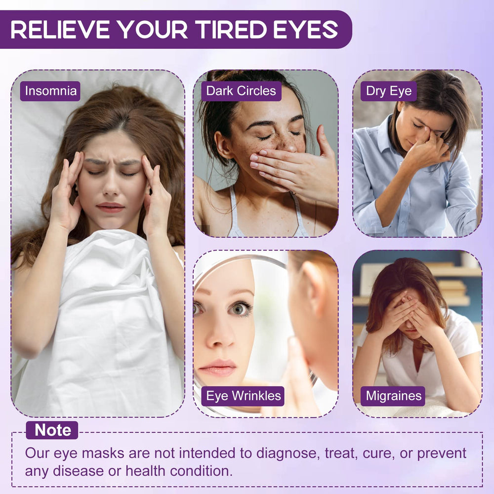 XPCARE temperatura suave entre 104-113 °F para relajación ocular.