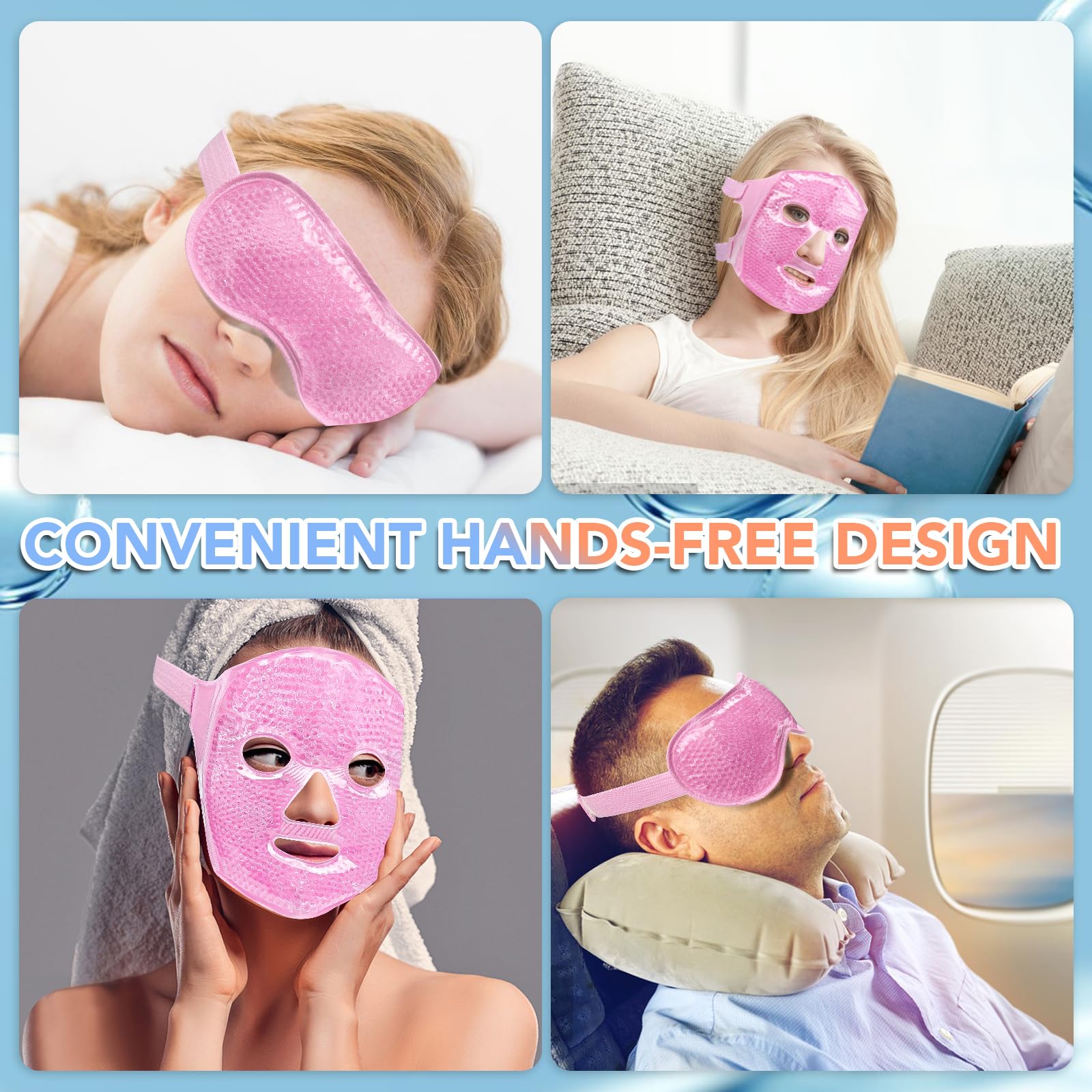 XPCARE travel friendly cooling mask pink compact for on the go