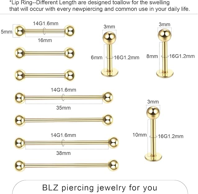 Xpircn joyería de piercing 55 piezas, opciones para distintos estilos.