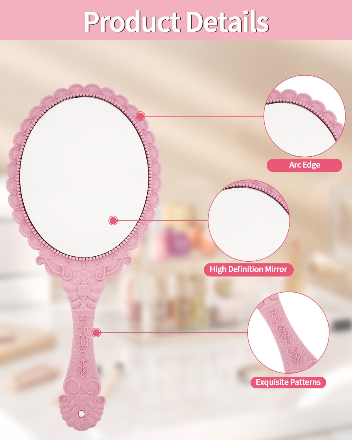 XPXKJ travel friendly mirror fits neatly in small bags.