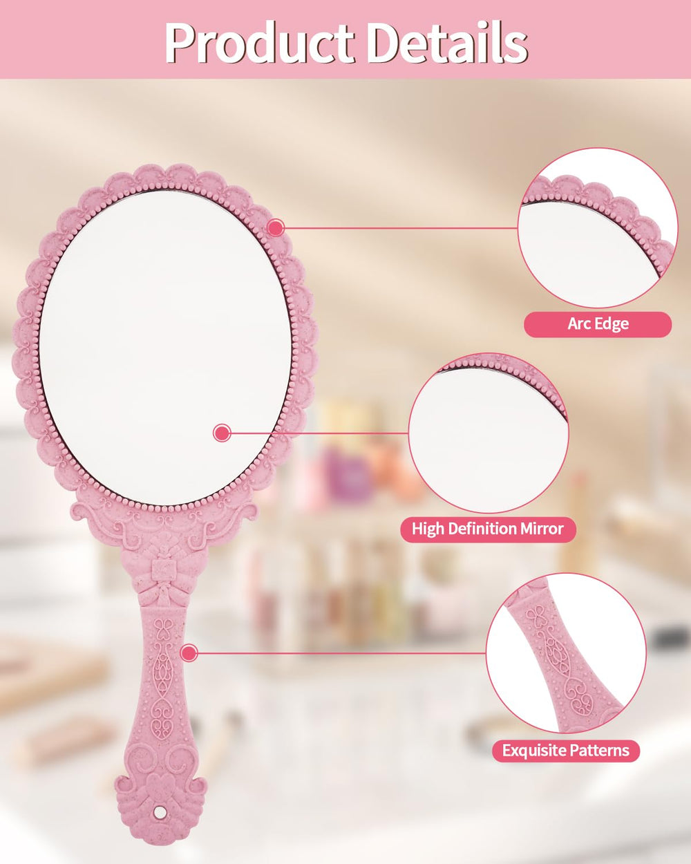 XPXKJ travel friendly mirror fits neatly in small bags.