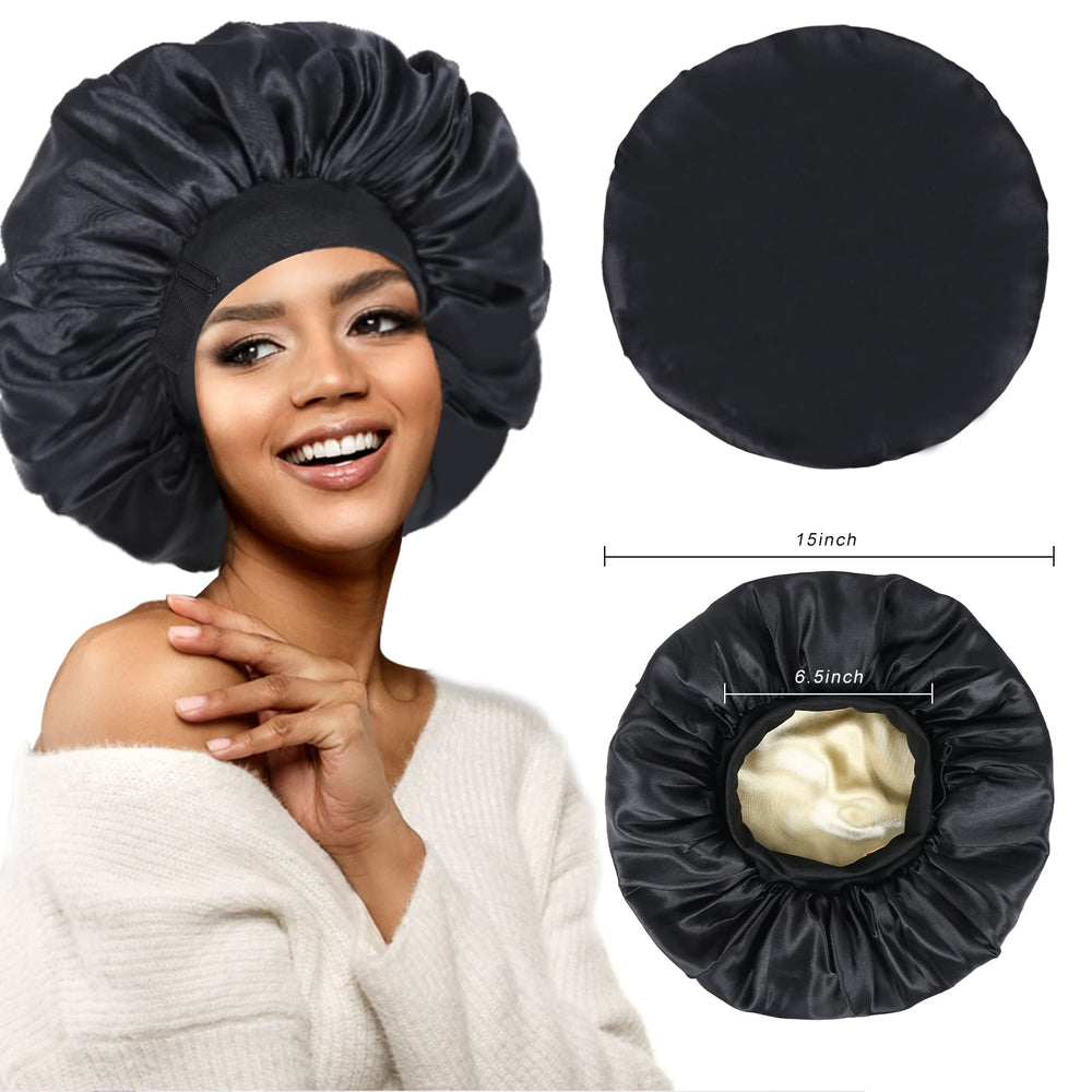 XRACEPHOL satin bonnet protects curly hair while you sleep