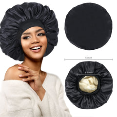 XRACEPHOL satin bonnet protects curly hair while you sleep