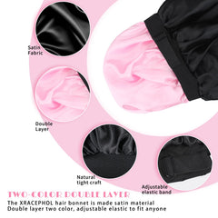 XRACEPHOL Satin Bonnet reversible colors adds two looks in one comfortable wear.