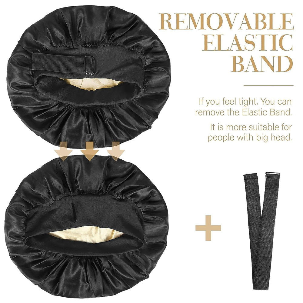 XRACEPHOL Silk Bonnet adjustable strap ensures a secure, comfortable fit throughout the night.