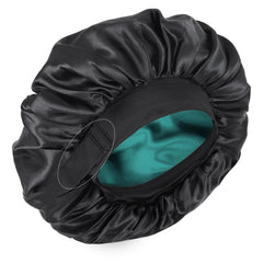 XRACEPHOL Silk Bonnet for Sleeping front view shows double-layer satin protecting hair overnight.