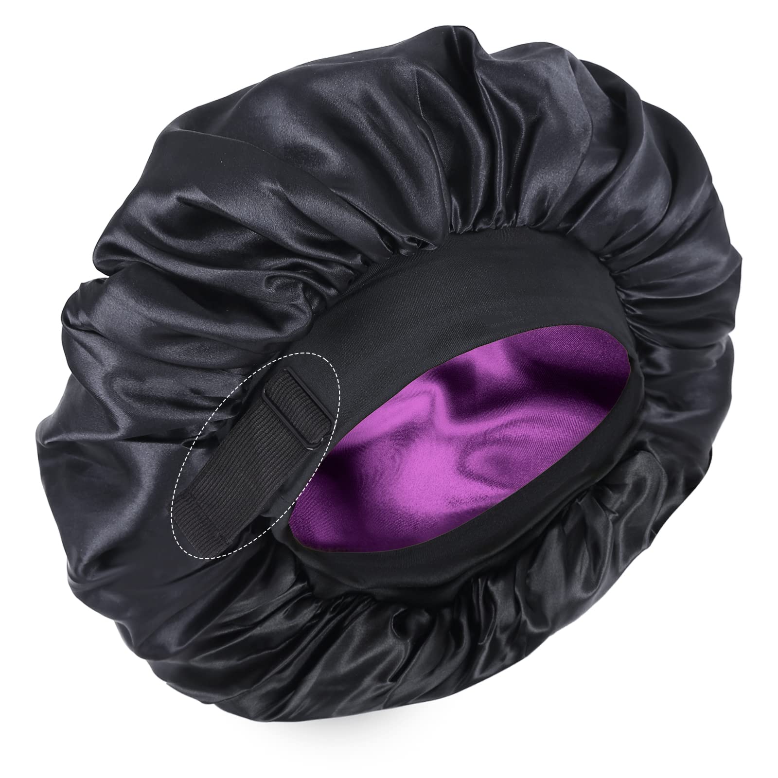 XRACEPHOL silk bonnet for sleeping protects curls and locks moisture overnight.