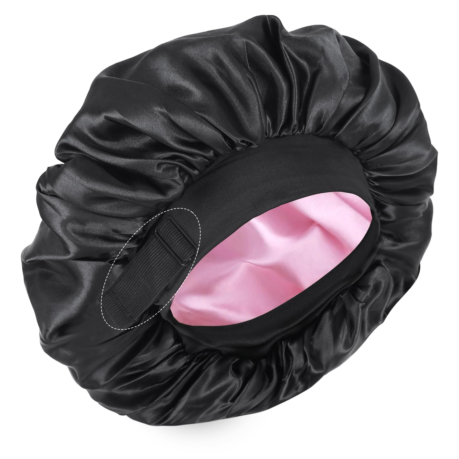 XRACEPHOL Silk Bonnet double-layer sleeping cap protects hair overnight with full-coverage comfort.