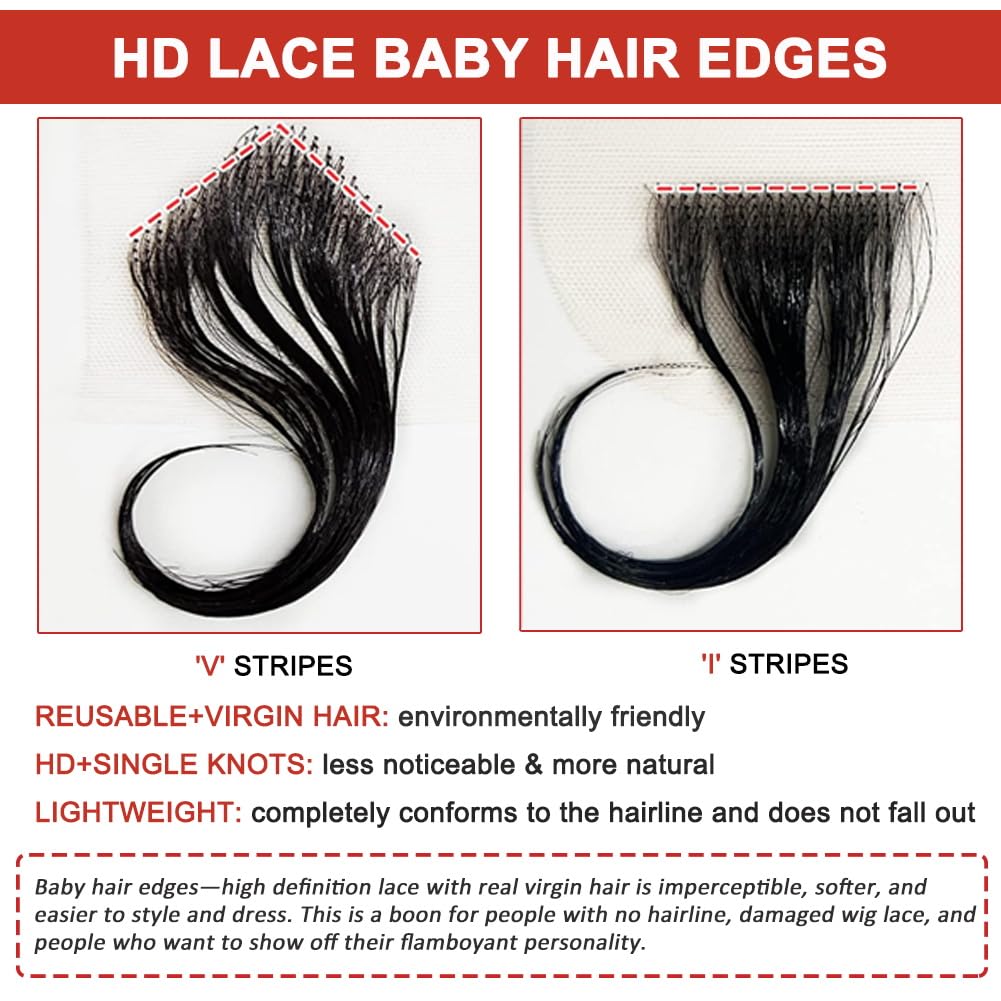 XRDDFL Edges Hair HD Lace Strips add soft curled baby hair detail