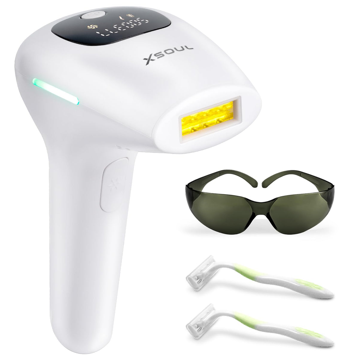XSOUL at-home IPL hair removal device front view for convenient use