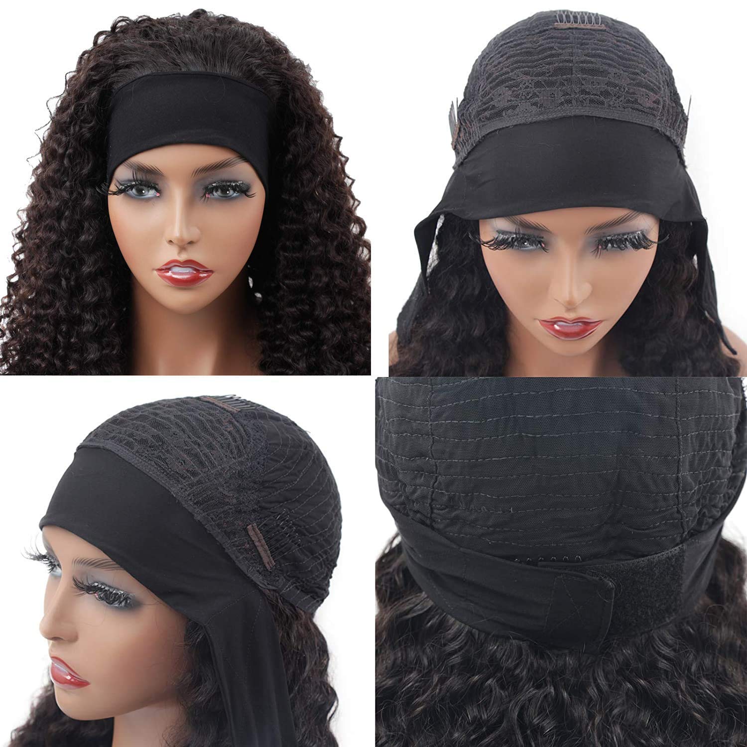 XSY Headband Wig showing four adjustable clips for a secure, personalized fit.