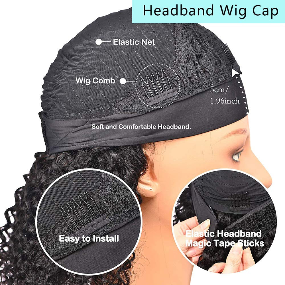XSY headband wig adjustable clips provide secure, comfortable wear