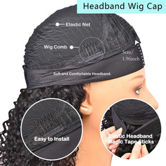 XSY headband wig adjustable clips provide secure, comfortable wear