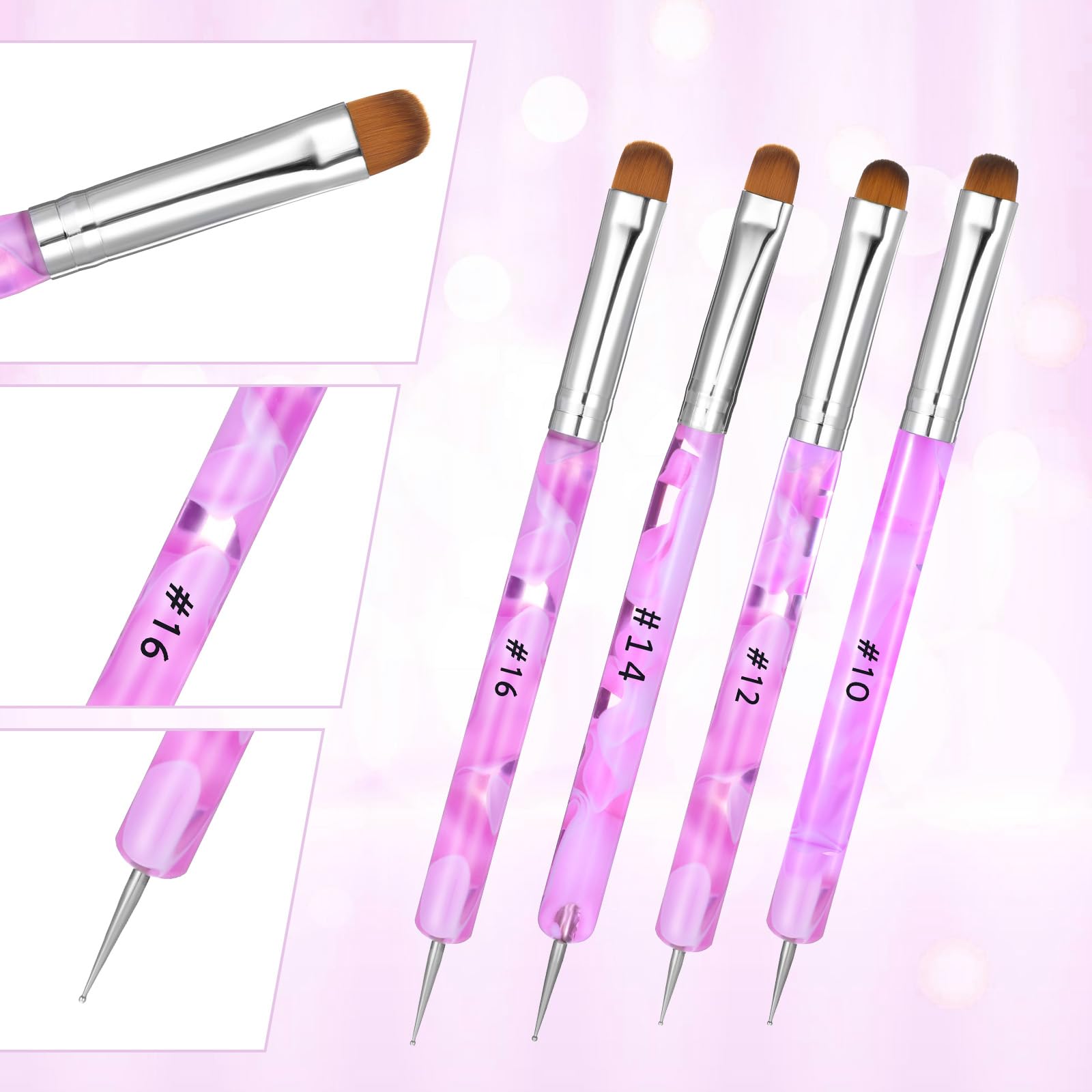 Xthrotsenk nail art brush bristles soften and distribute color evenly to avoid brush marks