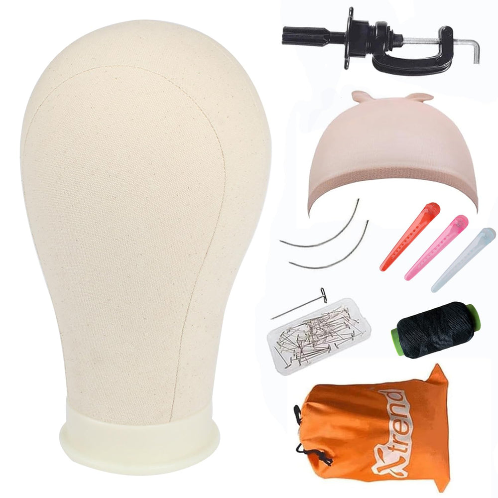 XTREND canvas head cover lightweight for easy wig styling and display.