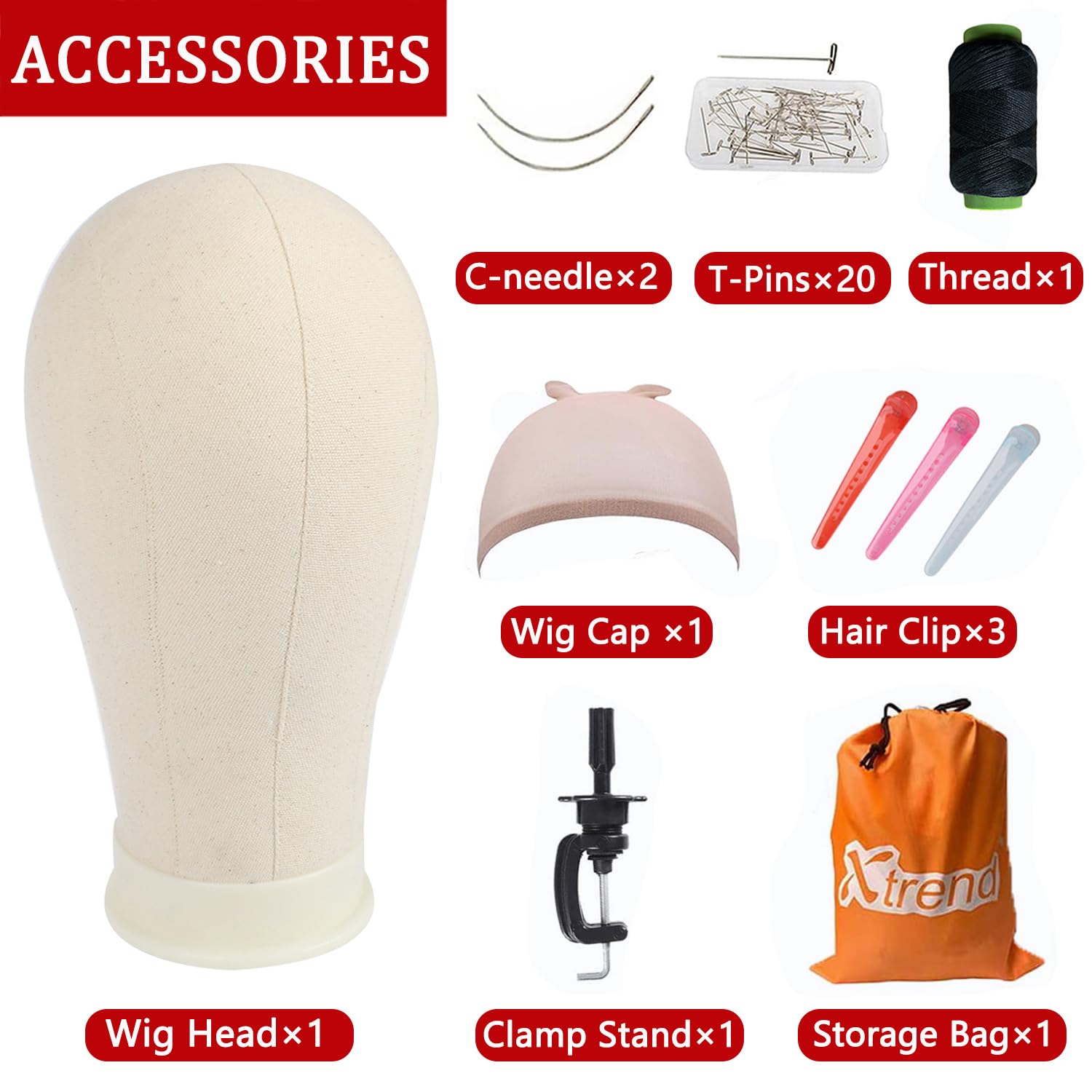 XTREND wig stand display keeps wigs organized during styling and showcasing.