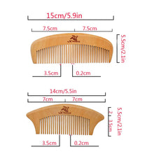 Xuanli natural peach wood combs highlighting unique grain.