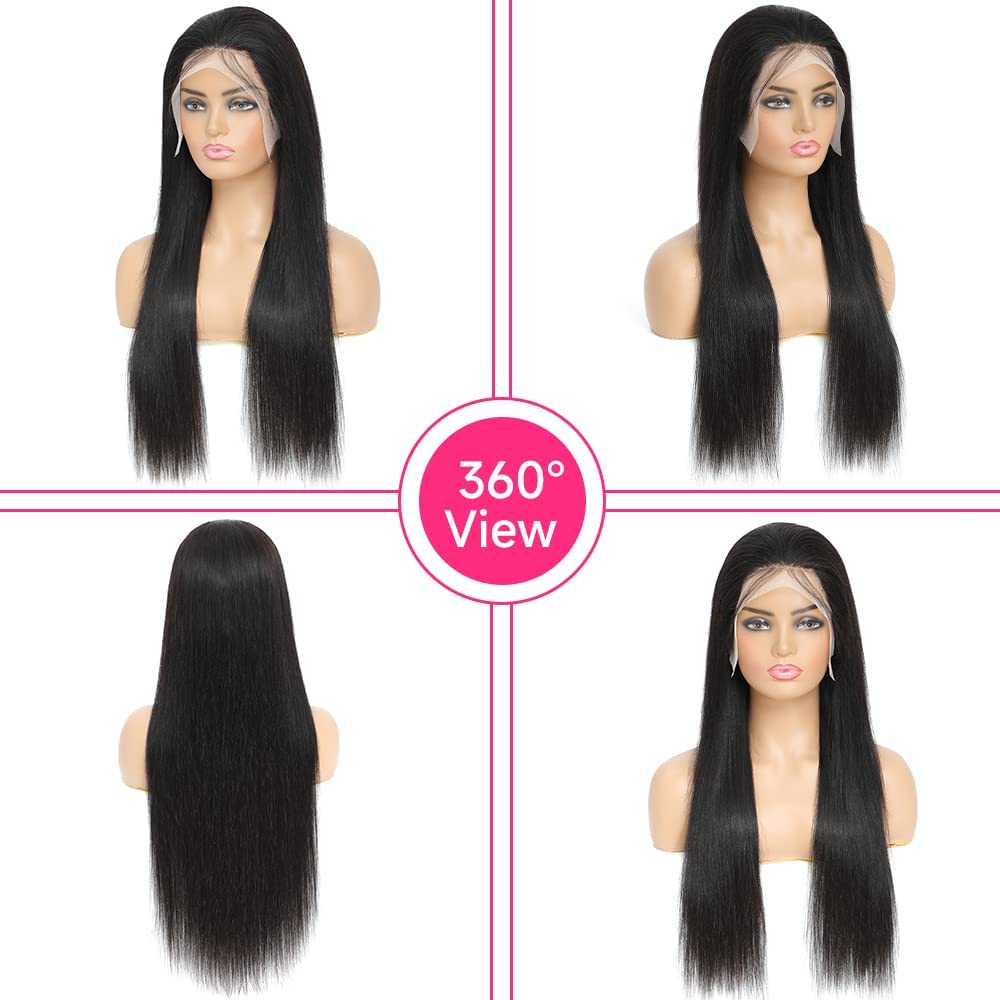 XUBULO straight wig with baby hairs offers a natural preplucked finish.