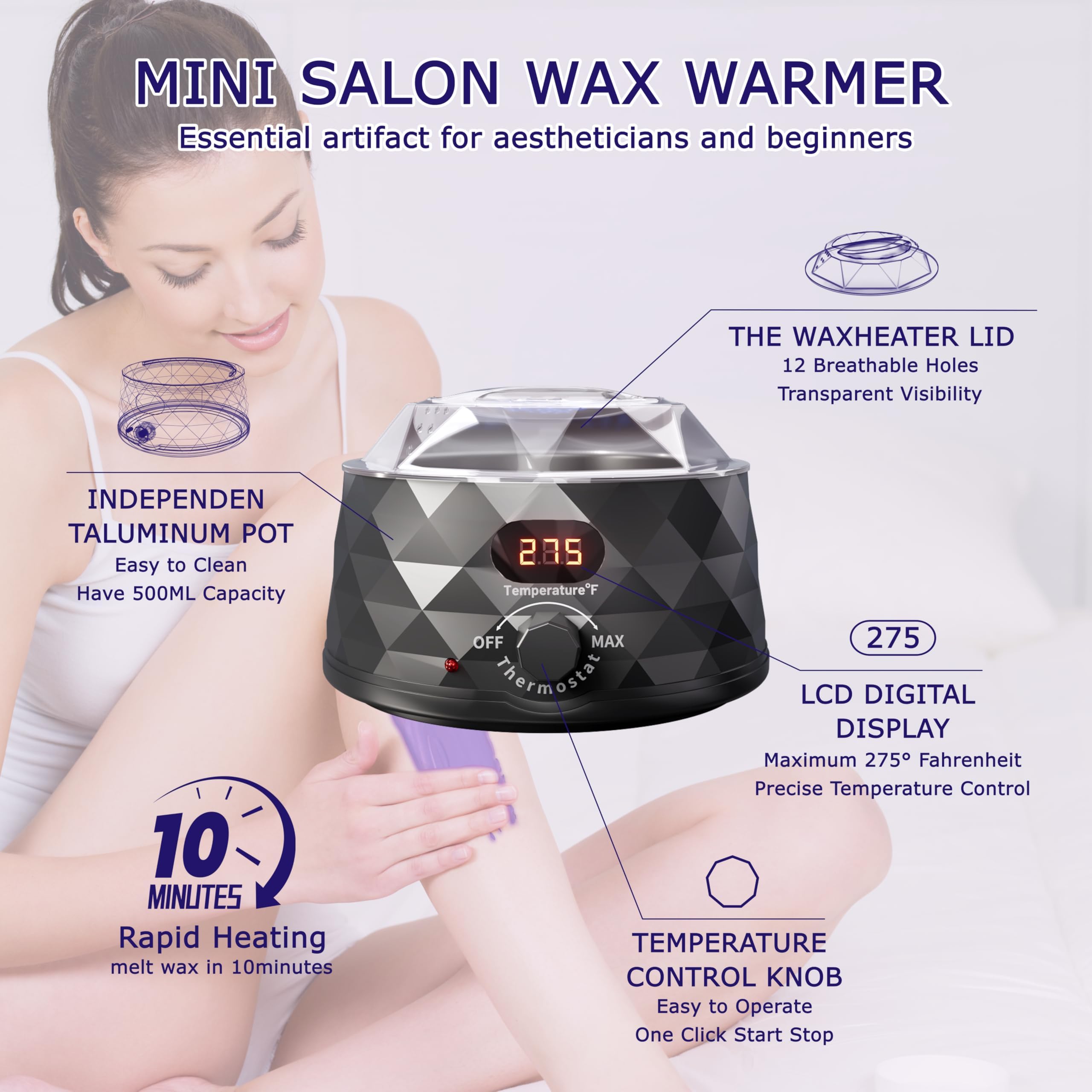 XuenQu hard wax beads infused with natural ingredients for gentle waxing.