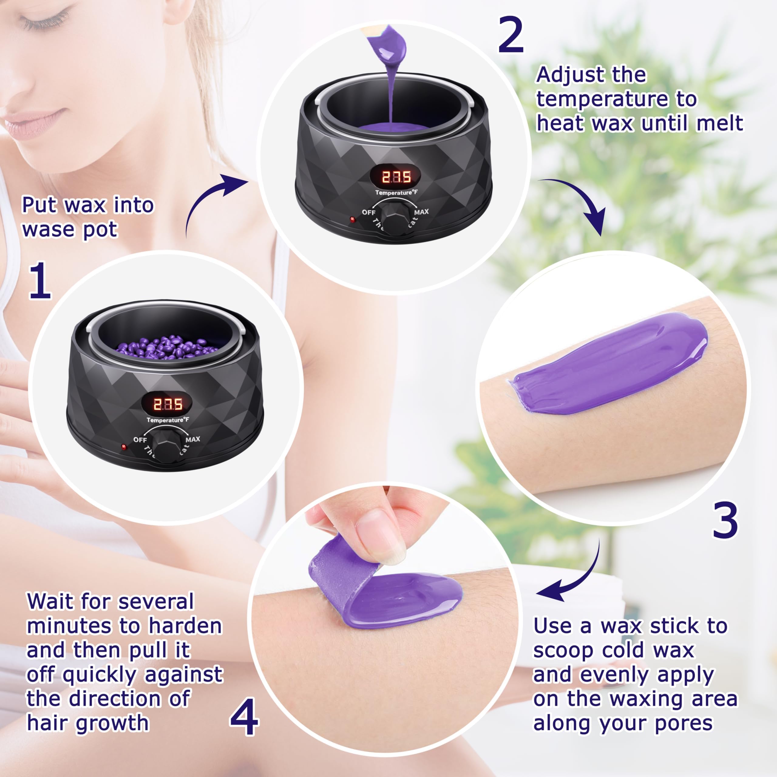XuenQu removable wax pot makes refilling and cleanup quick and easy.