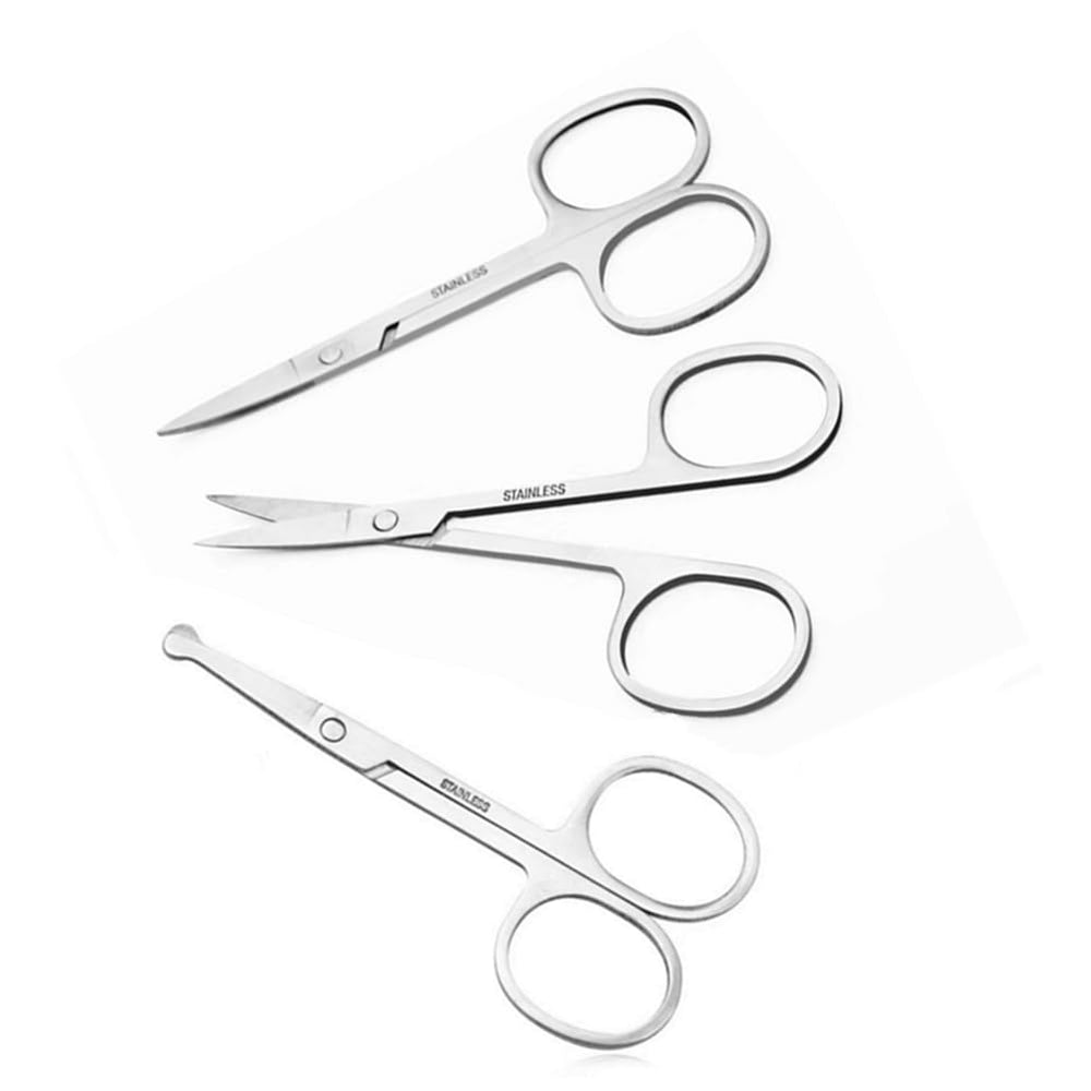 XUJINCN small scissors with curved tip for precise nose hair trimming.