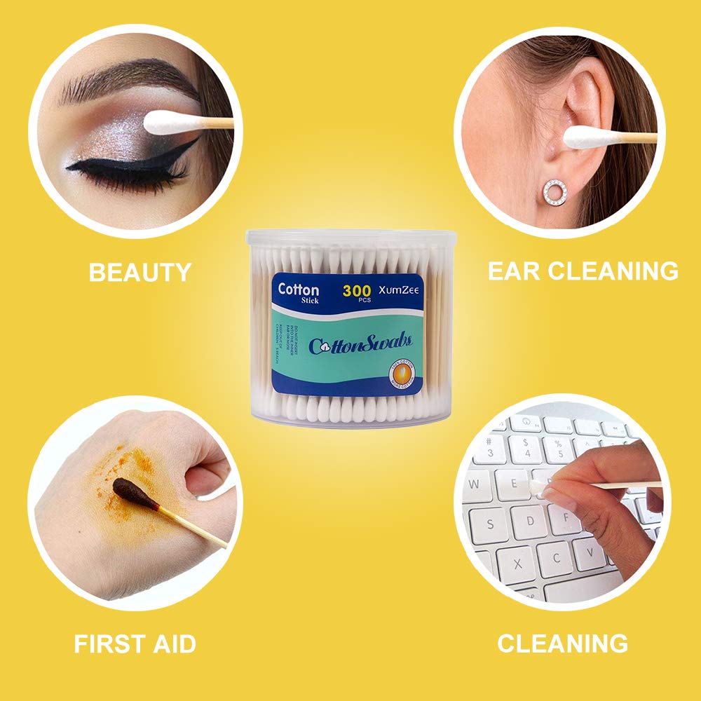 XUMZEE eco-friendly box keeps cotton swabs organized and ready.