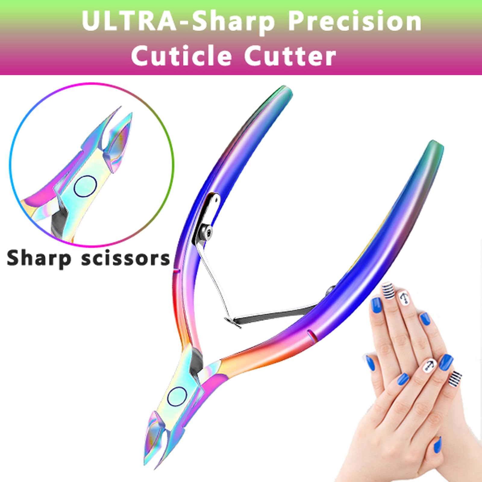 XUNXMAS Cuticle Nippers in hand demonstrate ergonomic grip for controlled trimming.