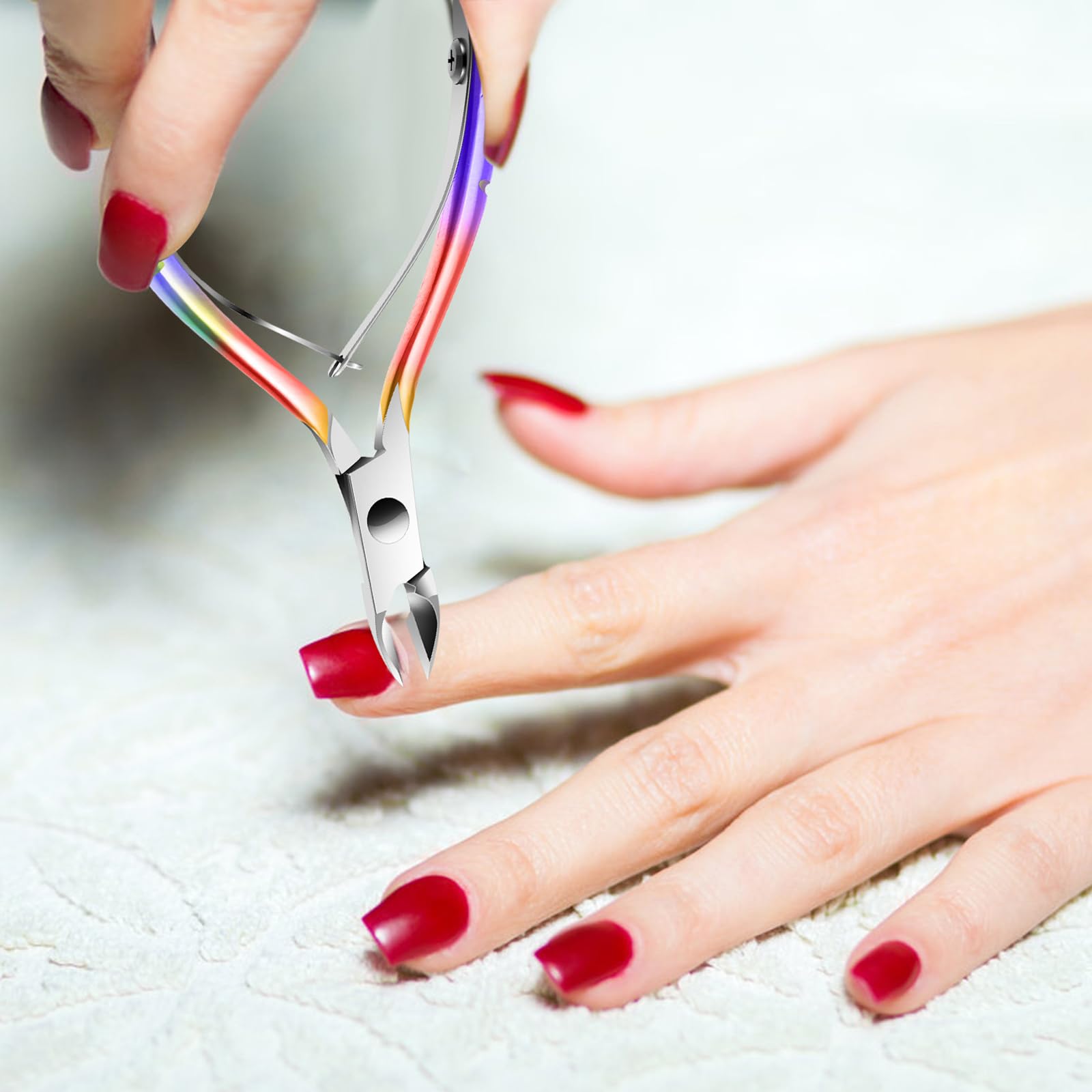 XUNXMAS Cuticle Nippers packed in bag for convenient storage and travel.