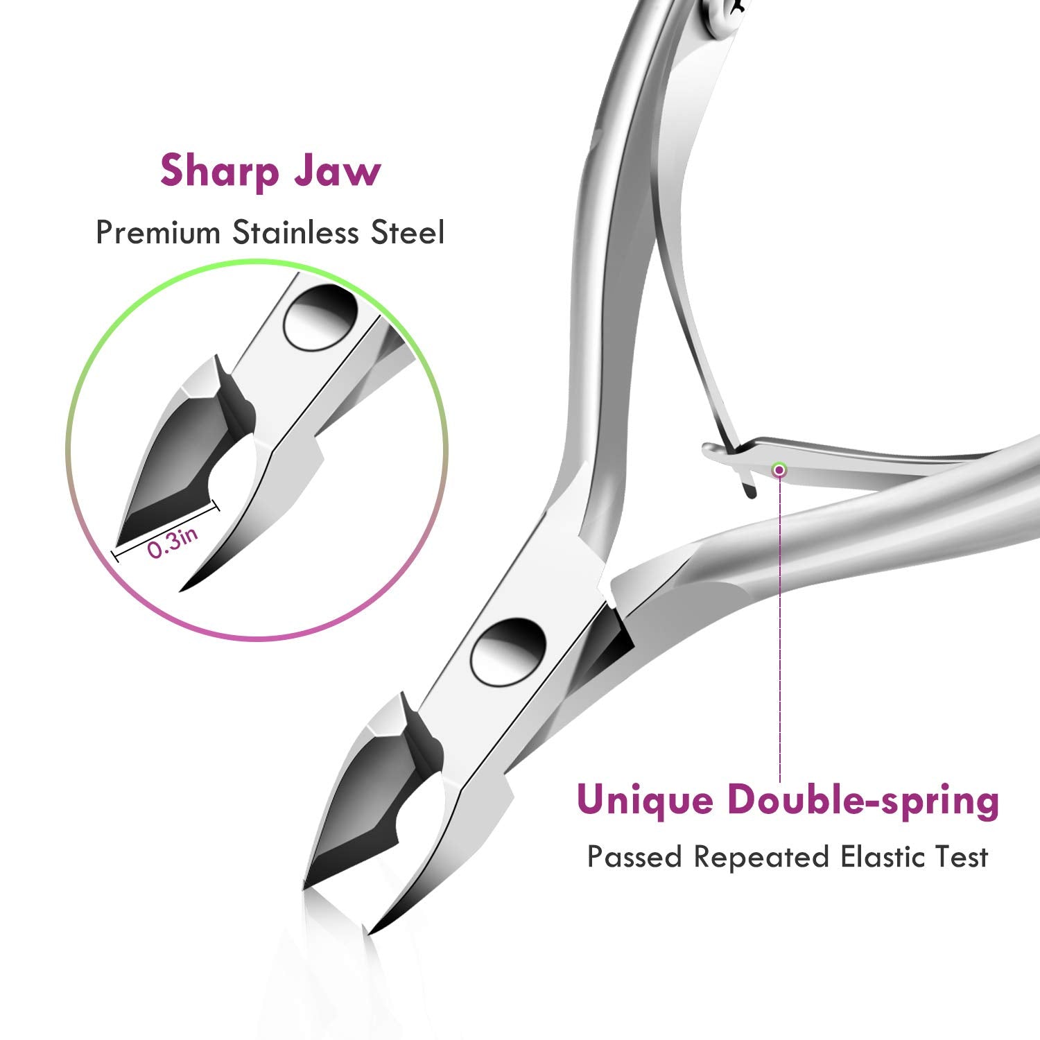 XUNXMAS flat-head cuticle pusher providing gentle back push on nails.