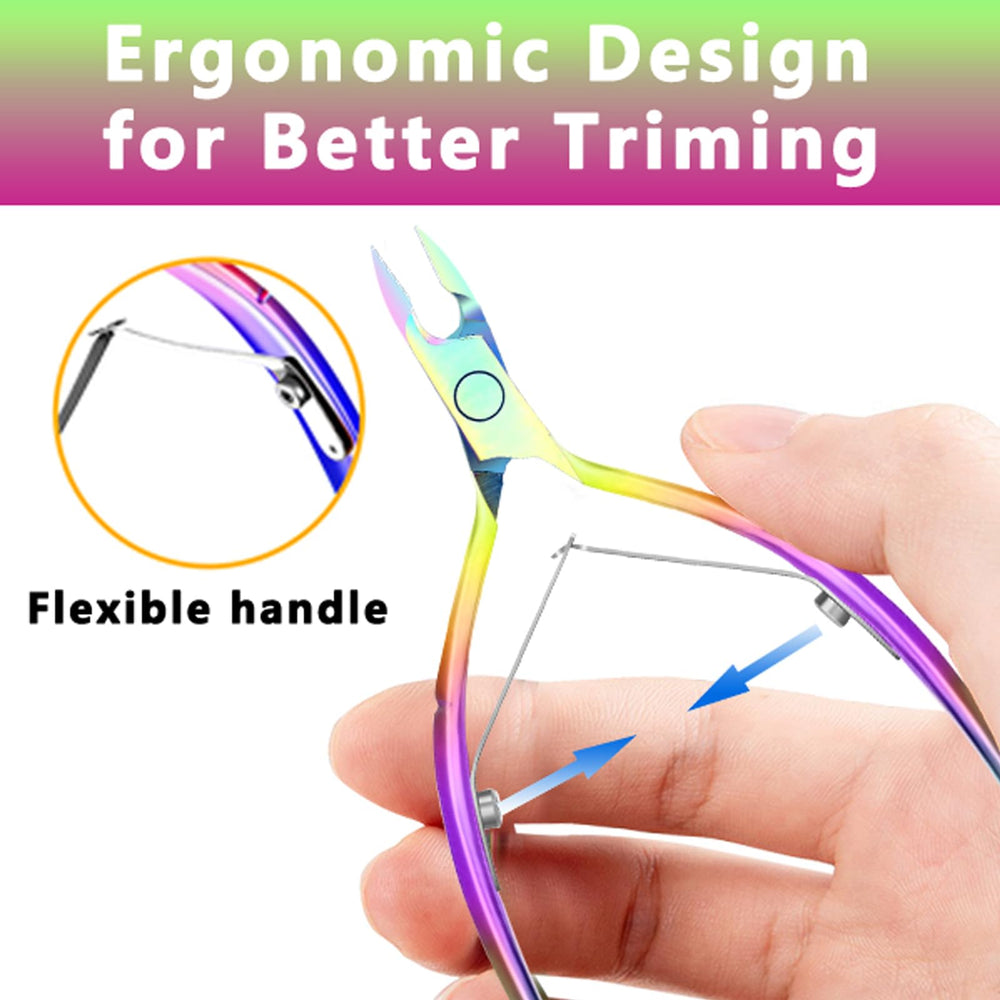 XUNXMAS Cuticle Trimmer ergonomic grip highlights comfortable handling during pedicure sessions.