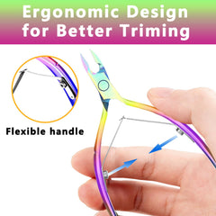 XUNXMAS Cuticle Trimmer ergonomic grip highlights comfortable handling during pedicure sessions.
