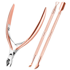 XUNXMAS cuticle trimmer rose gold close-up for precise cuticle shaping.