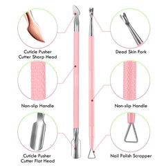 XUNXMAS sharp-head pusher targets corners for precise cuticle work.