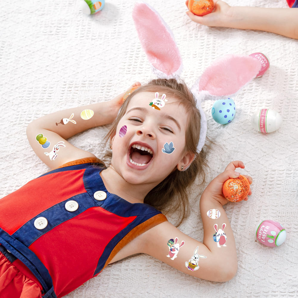 Xutengy Easter temporary tattoos easy to apply and remove.