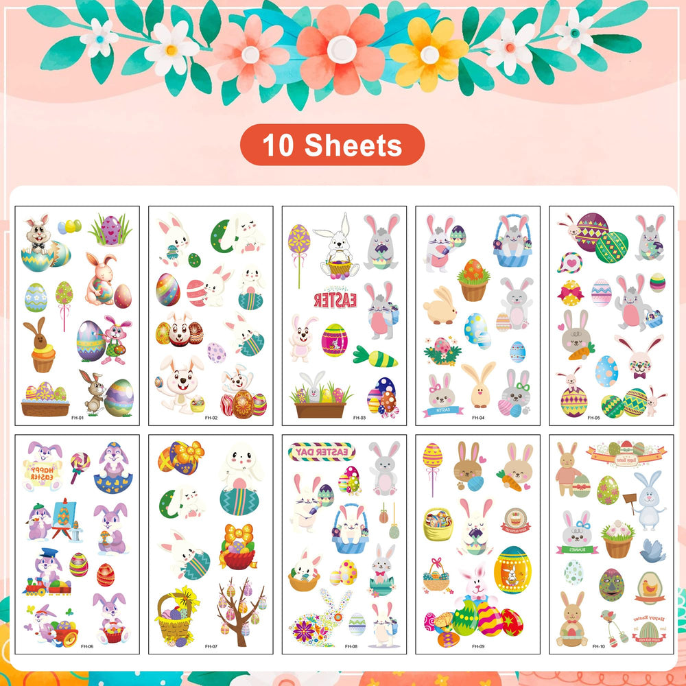 Xutengy Easter tattoos eggs chick patterns for playful body art at Easter gatherings.